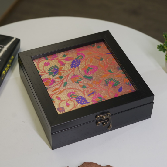 Picture of Paithani Fabric jwellery box 7.5x10