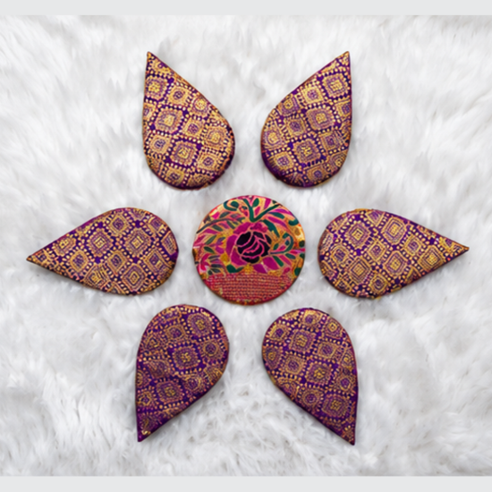 Picture of Paithani Fabric rangoli 7 pakalya